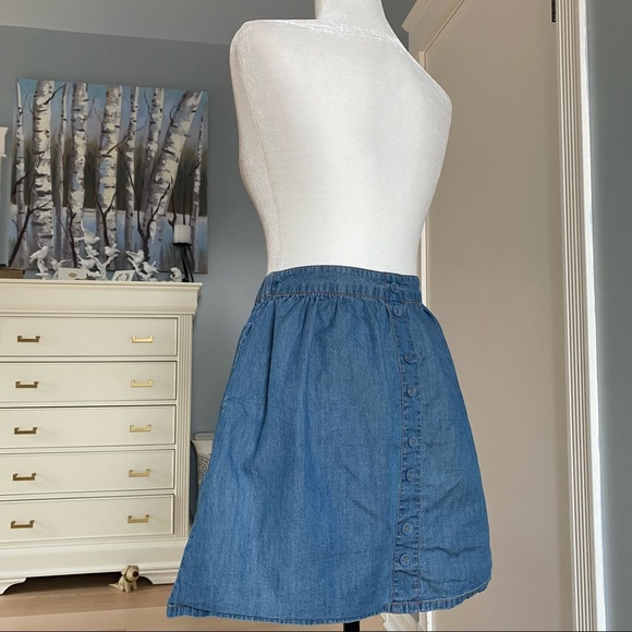 Mossimo 100% Cotton Blue Denim Button Mini Skirt S - Picture 5 of 13